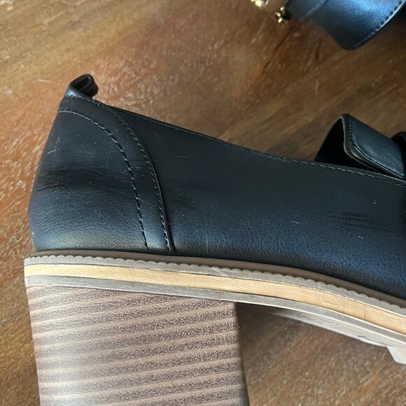 Women’s Time And Tru Memory Foam Platform Loafers Black & Tan Size 10 - Picture 5 of 10